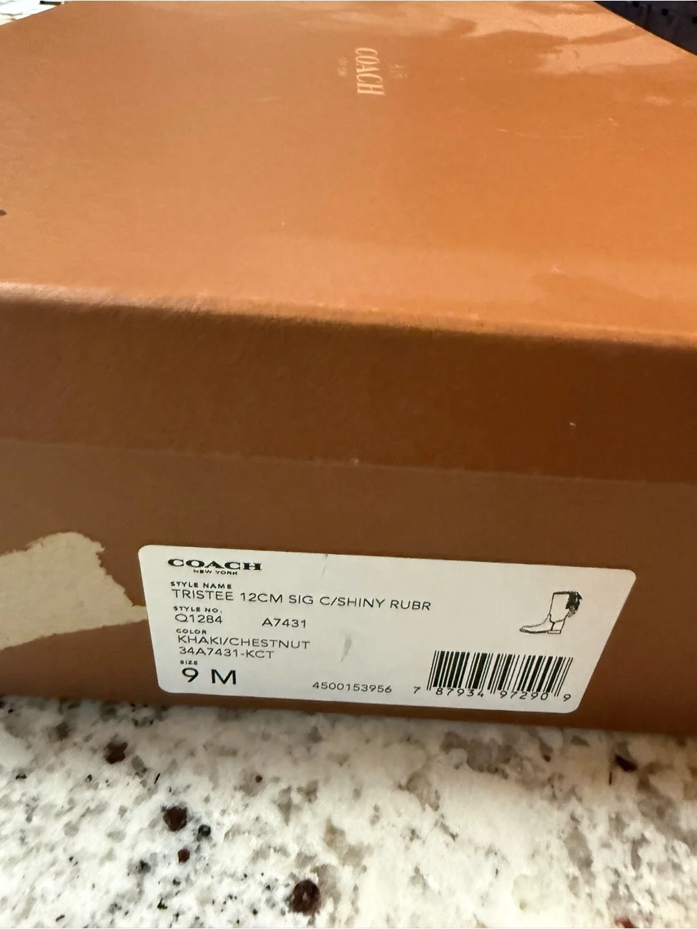 Coach Brown Khaki Signature Pattern Rain Boots - Picture 6 of 6